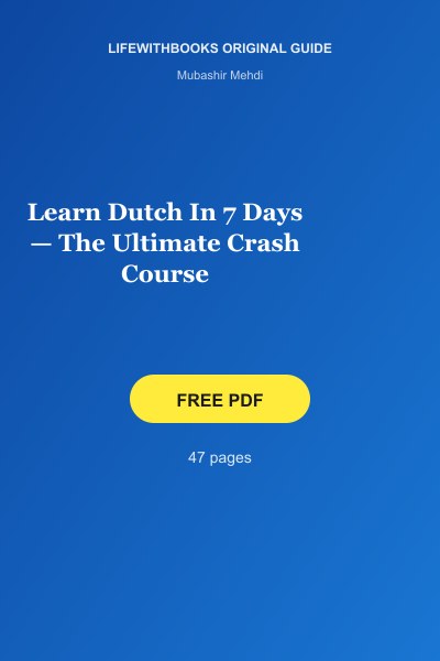 Learn Dutch In 7 Days — The Ultimate Crash Course cover
