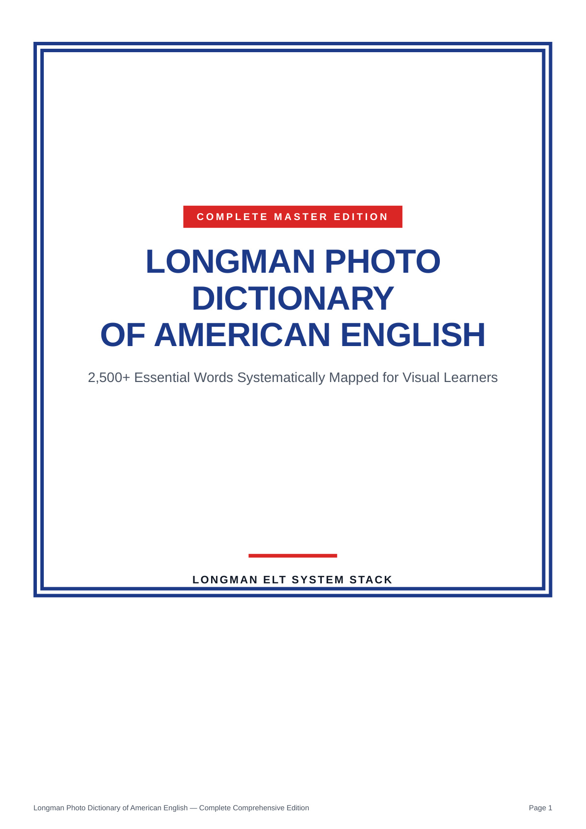 LONGMAN PHOTO DICTIONARY OF AMERICAN ENGLISH cover